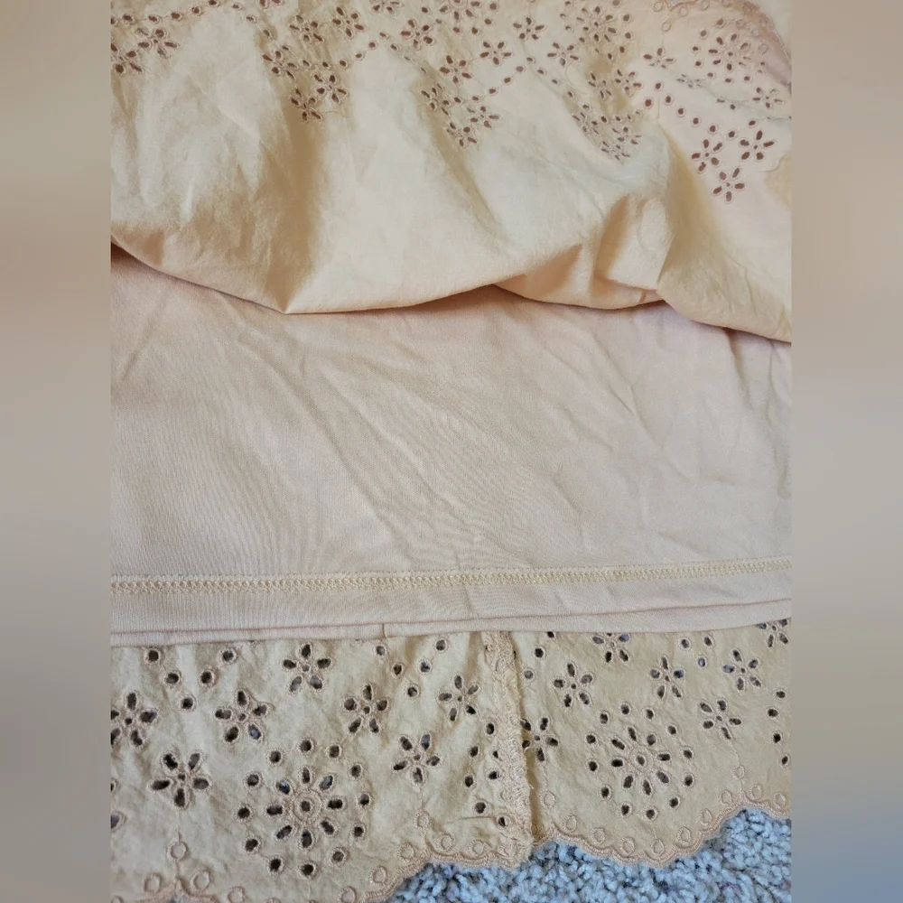Lane Bryant NEW Flutter Sleeve Eyelet Dress Tan Women's Plus Size 22 NWT